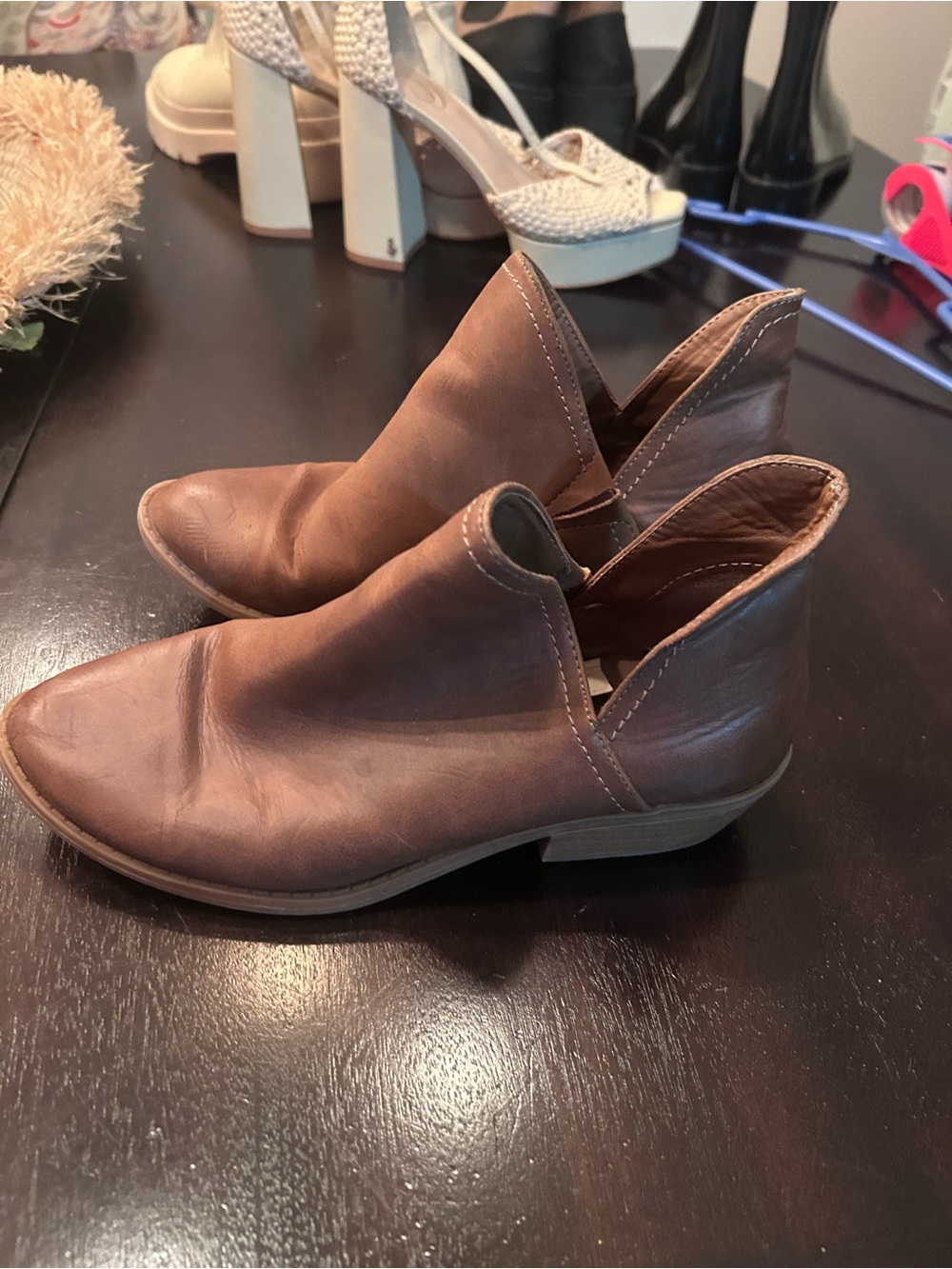 Target Brown Leather Women's Ankle Booties